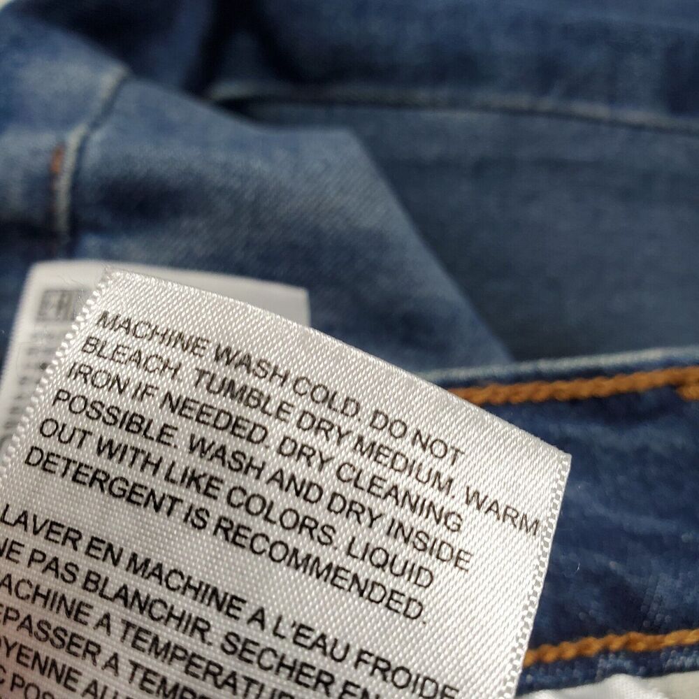Levis Premium Womens 26 Blue Denim Jeans Wedgie Skinny Distressed Button Fly - Picture 10 of 14